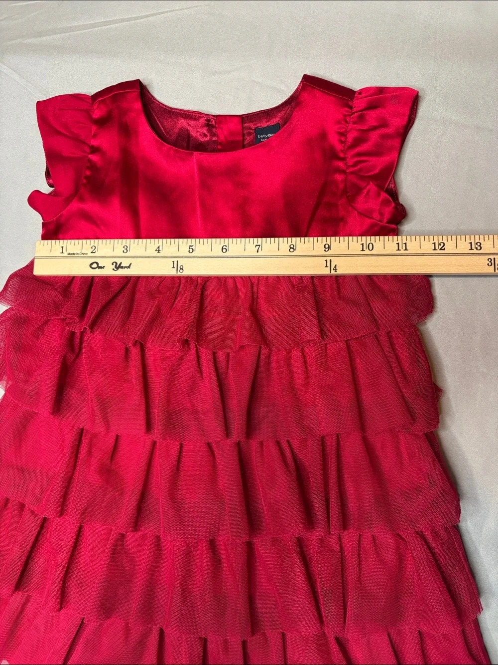 GAP babyGap Toddler Girl Satin Red Dress Ruffles Layered Size 2